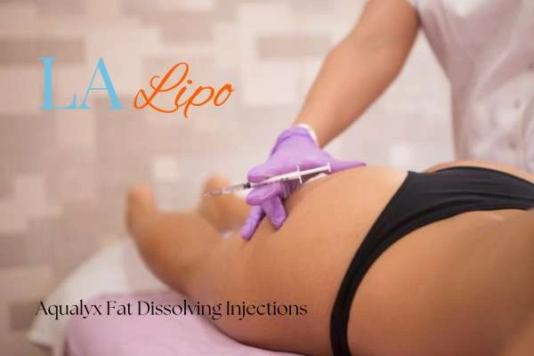 Woman having fat dissolving injections Newbury on thighs