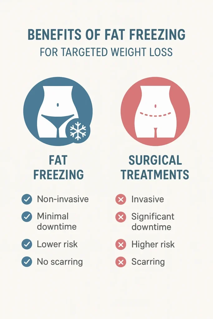 graphic showing the benefits of fat freezing Newbury