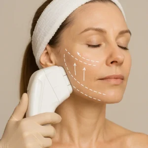 Woman having HI-FU to reduce wrinkles call LA LIPO Newbury Now!