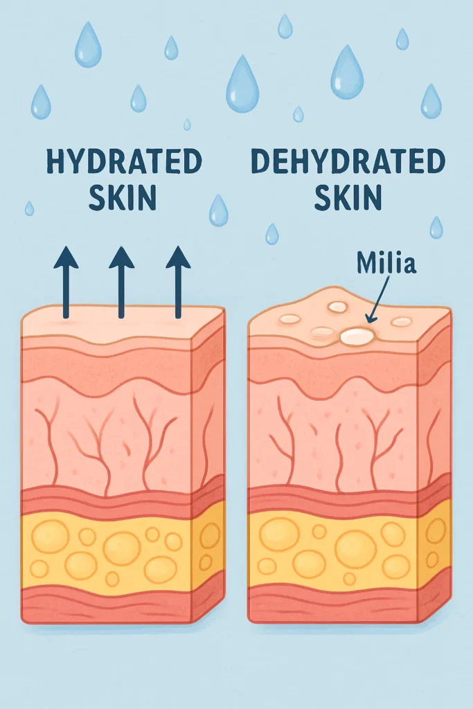 The importance of hydration and milia production Newbury